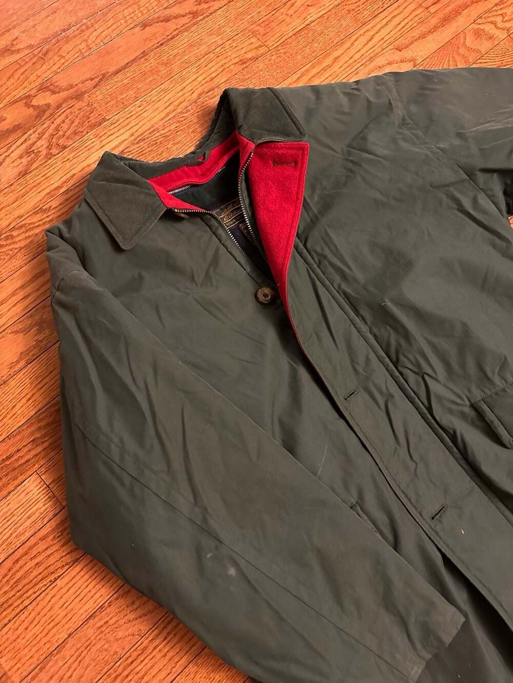 Eddie Bauer Outdoor Outfitter Jacket Size L Green Red Wool Lined